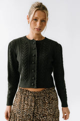 France Knit Cardigan in Charcoal FINAL SALE