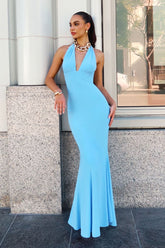 Kara Maxi Adjustable Halter Tie ITY Dress