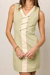 Jaclyn Fitted Mini Dress in Sage FINAL SALE