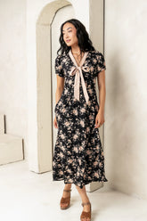 Vera Floral Maxi Dress in Black FINAL SALE