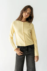 Maddy Button Up Cardigan in Yellow