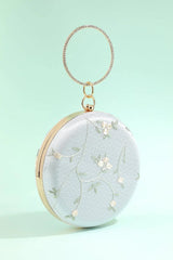 White Embroidery Handbag