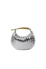 Womens Woven Dumpling Clutch Bag