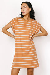 Kennedy Striped T Shirt Dress in Rust FINAL SALE