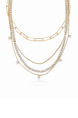 Mixed Chain Crystal Necklace Set