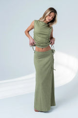 Freda Maxi Skirt in Green