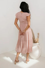 Declan Midi Dress in Blush FINAL SALE