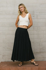 Phillipa Pleated Maxi Skirt in Navy FINAL SALE