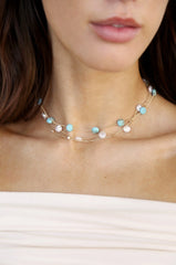 Dressed in Turquoise Pearls Necklace