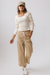 Khai Cropped Pants in Tan FINAL SALE