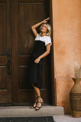 Florence Smocked Midi Dress in Black FINAL SALE