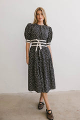 Kendra Ditsy Floral Midi Dress in Black FINAL SALE