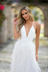 Size XS Alances Maxi Dress White Tulle FINAL SALE
