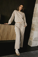 Sutton Exposed Seam Crewneck in Bone FINAL SALE