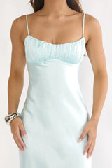 Paula Maxi Dress Mint Satin Slip Dress