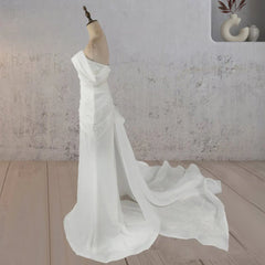 Mermaid Ruched Off Shoulder Beauty Wedding Dress with Train