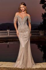 BRIAR GOWN BEADED OFF THE SHOULDER MERMAID DRESS