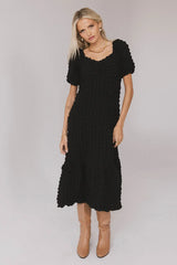 Miley Bubble Texture Dress in Black FINAL SALE