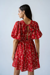 Lizzy Floral Mini Dress in Red FINAL SALE