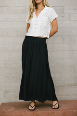Phillipa Pleated Maxi Skirt in Navy FINAL SALE