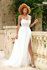 Alisha Gown Ivory Tulle A line Dress With Open Back