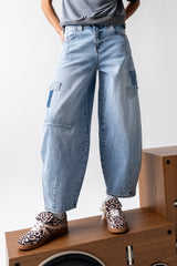 Jane Patchwork Barrel Jeans FINAL SALE
