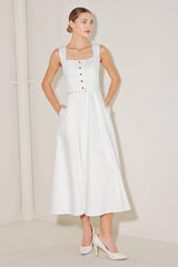 SUMMER SOCIAL WHITE MIDI DRESS