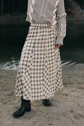 Pippin Plaid Maxi Skirt in Black FINAL SALE