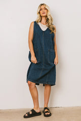 Camry Overall Dress in Dark Wash FINAL SALE