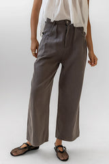 Casey Cropped Wide Leg Pants in Grey FINAL SALE