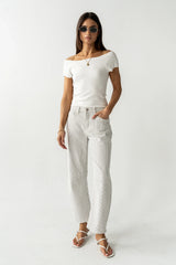 Tilly Striped Barrel Jeans