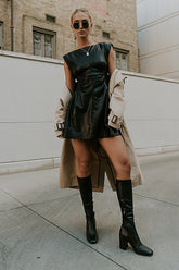 Xiomara Vegan Leather Mini Dress FINAL SALE