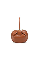 Womens Knotted Cherry Top Handle Clutch in Genuine Leather