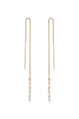 Crystal Baguette Threader Earrings