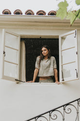 Kortney Floral Oversized Top in Sage