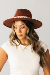 Geometric Felt Hat in Rust