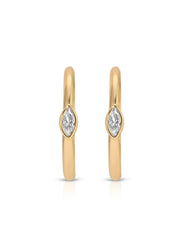 Medium Marquise Crystal Hoops