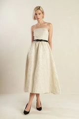 GET WHAT YOU NEED CHAMPAGNE MIDI DRESS FINAL SALE