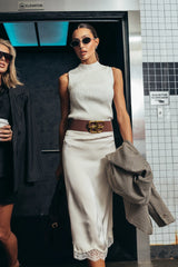 Rika Ribbed Top in Ivory