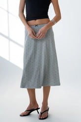 Jordyn Polka Dot Skirt in Heather Grey