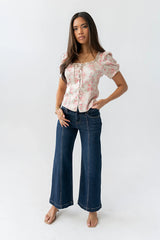 Faith Floral Blouse in Pink
