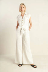 KNOW BETTER WHITE EYELET JUMPSUIT