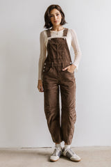 Tansy Corduroy Overalls in Brown FINAL SALE