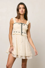Teddie Embroidered Mini Dress FINAL SALE