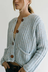 Holland Chunky Knit Cardigan in Blue FINAL SALE