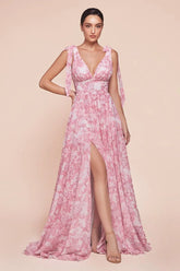 EDEN GOWN ROSE TIE STRAP A LINE FLORAL PRINTED SKIRT