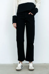 Reya Straight Leg Jeans in Washed Black