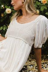 Nina Crocheted Midi Dress in Natural FINAL SALE
