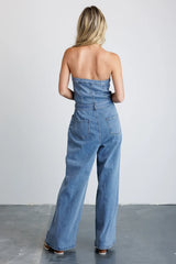 Wide Leg Denim Jumpsuit FINAL SALE