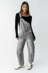Tansy Denim Overalls in Grey